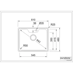 Eurodomo Einbauspüle Bell 61 Cm Edelstahl Glatt 5 Eurodomo Einbauspüle Bell 61 Cm Edelstahl Glatt -Einrichtungsgeschäft 010550550 bell 60 skizze 5