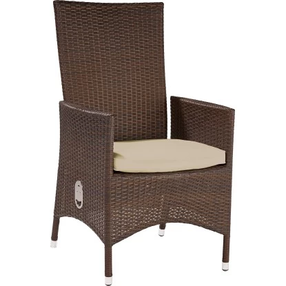 Gartensessel Davenport II Mit Verstellbarer Rückenlehne Aus Polyrattan Braun 1 Gartensessel Davenport II Mit Verstellbarer Rückenlehne Aus Polyrattan Braun