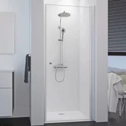 Breuer Drehtür Für Nische Rechts Elana 8 Silber Matt Klarglas 90 Cm