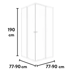 Baliv Duschkabine DUK-90.11E 77 Cm - 90 Cm Weiß -Einrichtungsgeschäft 250312107713 VM01 190221 L