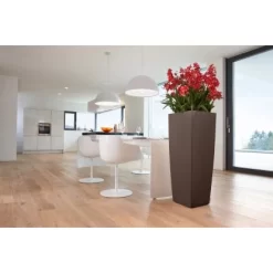 Lechuza Pflanzgefäß Cubico Alto Premium 40 Cm X 40 Cm Espresso Metallic -Einrichtungsgeschäft 261653 4186 3