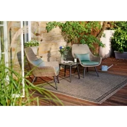 Balkonmöbel-Set Aliceville 3-teilig Polyrattan Grün-Grau -Einrichtungsgeschäft 395294 Retro16