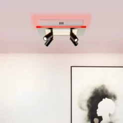 Brilliant LED-Spotplatte Alfie 4-flammig Weiß Und Schwarz