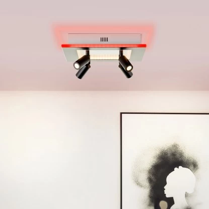 Brilliant LED-Spotplatte Alfie 4-flammig Weiß Und Schwarz 1 Brilliant LED-Spotplatte Alfie 4-flammig Weiß Und Schwarz