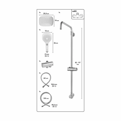 Baliv Überkopfbrause-Set KBS-14.120 Verchromt 2 Baliv Überkopfbrause-Set KBS-14.120 Verchromt – Bild 2