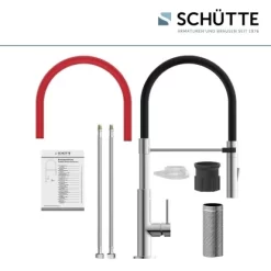Schütte Spültischarmatur Mit Soft-Touch Schlauch Stilo Chrom-Schwarz -Einrichtungsgeschäft 4008431791807 2759 5