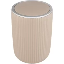 Wenko Schwingdeckeleimer Agropoli L Kosmetikeimer Mit Schwingdeckel 5,5 L Beige