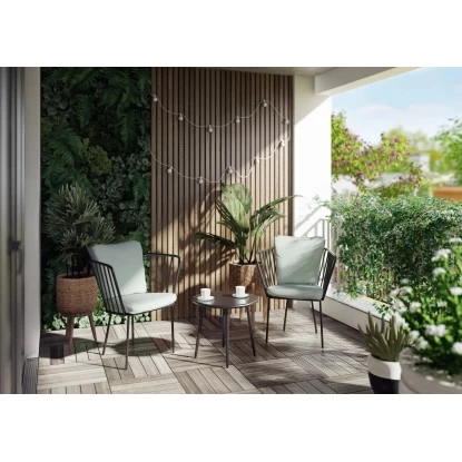 Balkonset Boonara Anthrazit 3-teilig 1 Balkonset Boonara Anthrazit 3-teilig