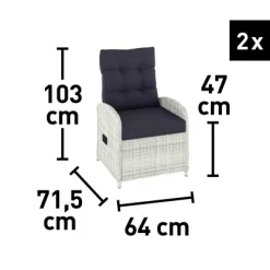 Lounge-Set Kalgan 6-teilig Wicker Eisgrau (B-Ware) -Einrichtungsgeschäft 4048126625642 180