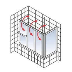 Schulte Komfort Badewannenfaltwand+Seitenwand 128,8 X 70 X 140 Cm -Einrichtungsgeschäft 4060991004858 5