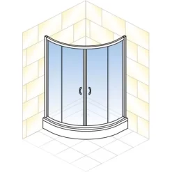 Schulte ExpressPlus Runddusche Sunny Sicherheitsglas Chromoptik 190x90x90cm -Einrichtungsgeschäft 4060991051197 2053 5