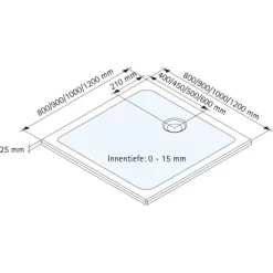 Schulte ExpressPlus Duschwanne Schulte-plan Eckig Mineralguss 90x90cm -Einrichtungsgeschäft 4060991056468 2053 3
