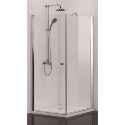 Sanotechnik Eckduschkabine Elegance Mit Schwingtür 195 Cm X 90 Cm X 90 Cm Chrom