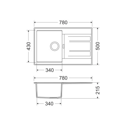 Miló Einbauspüle Granitverbundstoff Piatto 78 Graphit 2 Miló Einbauspüle Granitverbundstoff Piatto 78 Graphit – Bild 2