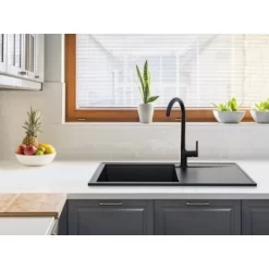 Miló Einbauspüle Granitverbundstoff Palladio 86 Schwarz -Einrichtungsgeschäft 5903140018094 30