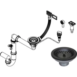 Miló Röhrensiphon-Set Mit Exzenter Mattschwarz Ø 114 Mm