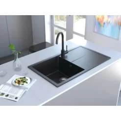 Miló Einbauspüle Granitverbundstoff Adore 86 Lava-Anthrazit -Einrichtungsgeschäft 5903140019077