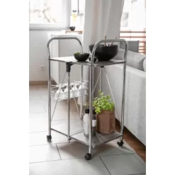 Wenko Servierwagen Liky Holzdekor Zusammenklappbar -Einrichtungsgeschäft 686865 1068 08