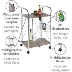 Wenko Servierwagen Liky Holzdekor Zusammenklappbar -Einrichtungsgeschäft 686865 1068 11