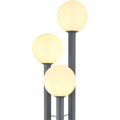 Globo Außenleuchte Laura 3-flammig Edelstahl Anthrazit Glas 3 Globo Außenleuchte Laura 3-flammig Edelstahl Anthrazit Glas – Bild 3