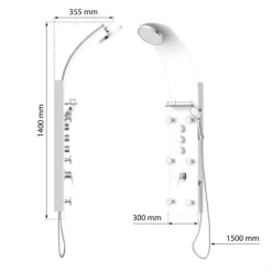 Eisl Duschpaneel Karibik 3 In 1 Mit Regendusche Sechs Massagedüsen Weiß -Einrichtungsgeschäft 7663628 2759 3