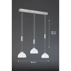 Fischer & Honsel LED-Pendelleuchte Avignon 3x 9 W Weiß-Nickel 2900 Lm -Einrichtungsgeschäft 891148 1546 3